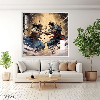 Mẫu tranh Samurai trang trí tường nhà