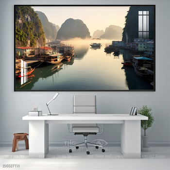 Tranh phong thủy nước non tuyệt đẹp