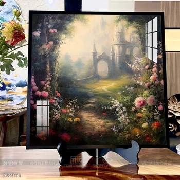 Tranh phon thủy sông, núi và mặt trời