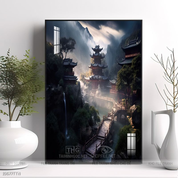 Tranh phong thủy nước non tuyệt đẹp