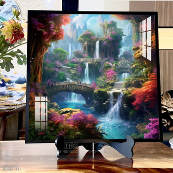 Tranh phong thủy phong cảnh thác nước thiên nhiên
