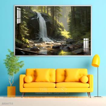 Tranh phong thủy phong cảnh thác nước thiên nhiên