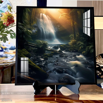 Tranh phong thủy phong cảnh thác nước thiên nhiên