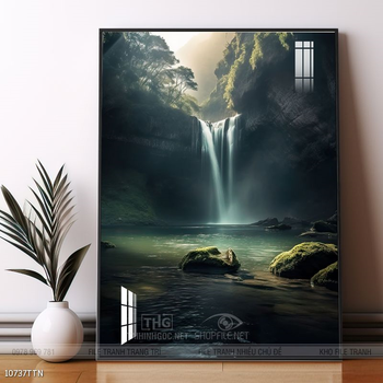 Tranh phong thủy phong cảnh thác nước thiên nhiên
