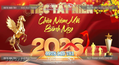 File tranh background phông tết tiệc tất niên 2026 bính ngọ 1074VTT