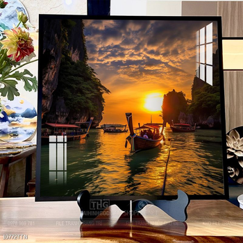 Tranh phong thủy phong cảnh thác nước thiên nhiên