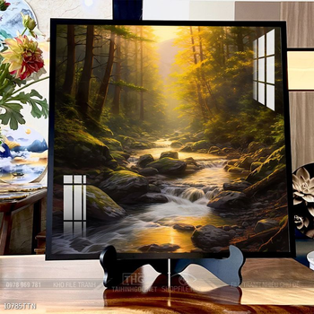 Tranh phong thủy phong cảnh thác nước thiên nhiên