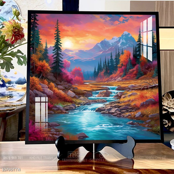 Tranh phong thủy nước non tuyệt đẹp