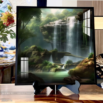 Tranh phong thủy phong cảnh thác nước thiên nhiên