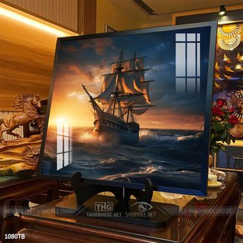 Tranh thuận buồm xuôi gió cánh buồm vàng đẹp nhất