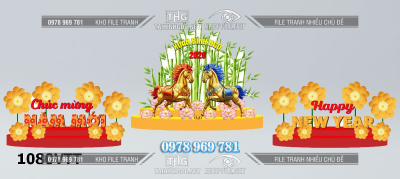 File vector decal dán kính 2 con ngựa bính ngọ mô hình ngựa 1080VTT