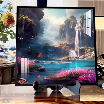Tranh phong thủy phong cảnh thác nước thiên nhiên