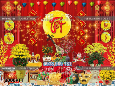 File psd tết phông nền chụp hình background tết năm mới 1086VTT