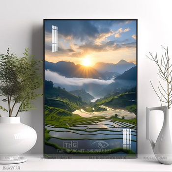 Tranh phong thủy nước non tuyệt đẹp