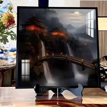 Tranh phong thủy phong cảnh thác nước thiên nhiên