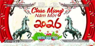 File tranh backgound phông nền sân khấu năm ngựa bính ngọ 1090VTT