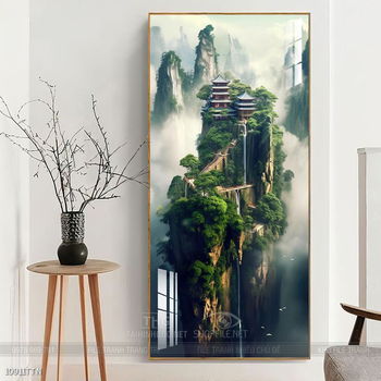 Tranh phong thủy nước non tuyệt đẹp