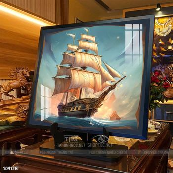 Tranh thuận buồm xuôi gió cánh buồm vàng đẹp nhất