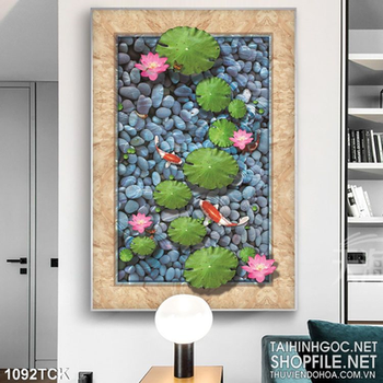 Tranh cá chép 3d và cá chép in uv