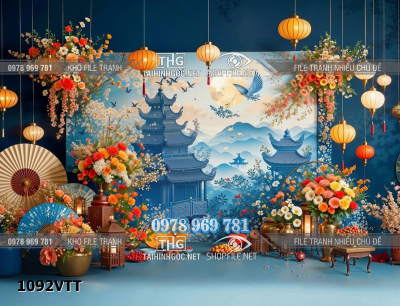 File tranh tết phong cách hiện đại décor năm mới 1092VTT