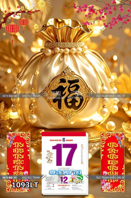 File lịch Tết túi vàng tài lộc 1093LT