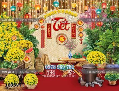 File tranh phông nền tết file phông background chụp hình tết 1093VTT
