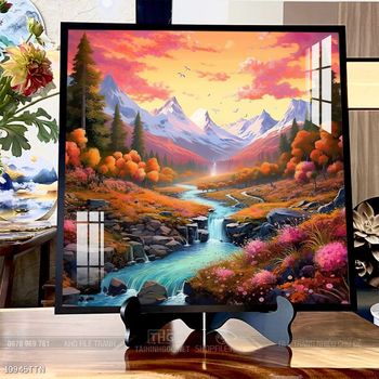 Tranh phong thủy phong cảnh thác nước thiên nhiên