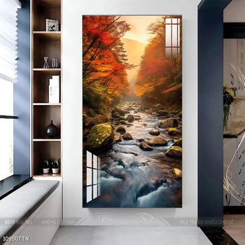 Tranh phong thủy nước non tuyệt đẹp