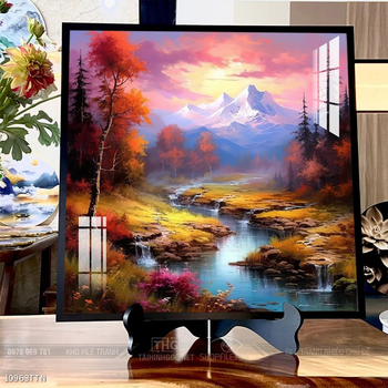 Tranh phong thủy nước non tuyệt đẹp