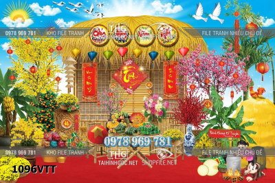 File psd tư liệu phông tết background tranh tết cổ truyền việt nam đẹp 1096VTT