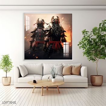 Tranh nghệ thuật deor trang trí tường nhà chiến binh Samurai huyền thoại