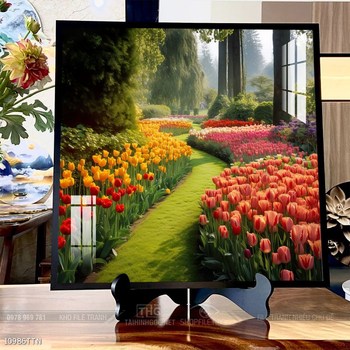 Tranh phon thủy sông, núi và mặt trời