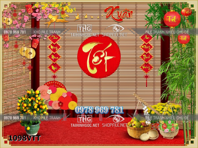 File tranh tết 2026 đẹp file phông tết mai đào file psd background trang trí tết 1098VTT