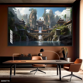 Tranh phong thủy phong cảnh thác nước thiên nhiên