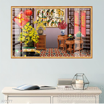 Phồng nền trang trí Tết mẫu mới nhất 2024