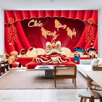 Background chúc mừng năm mới đỏ nổi bật trang trí năm mới