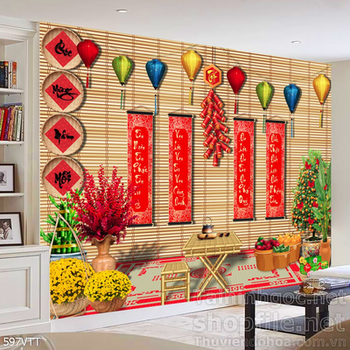 Phông nền decor trang trí tết