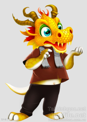 File PSD chú rồng nông dân quàng khăn rằn