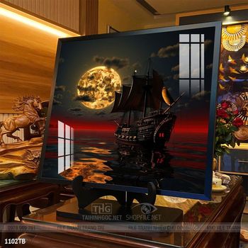 Tranh thuận buồm xuôi gió cánh buồm vàng đẹp nhất