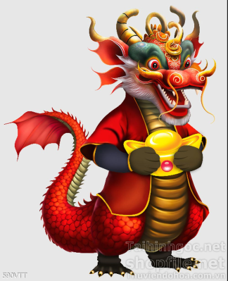File PSD rồng cầm chĩnh vàng cho năm mới phát tài