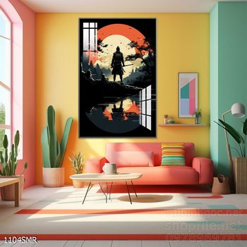 Tranh nghệ thuật treo tường chiến binh Samurai Nhật Bản