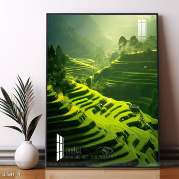 Tranh phong thủy nước non tuyệt đẹp