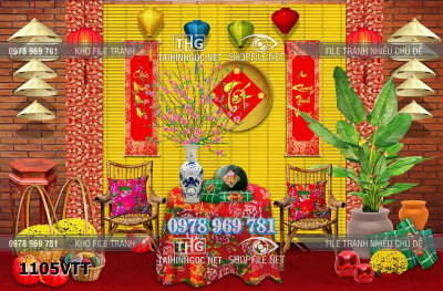 File tranh phông nền chụp ảnh tết năm mới trang trí tết 1105VTT