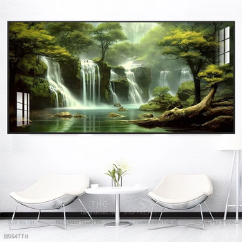 Tranh phon thủy sông, núi và mặt trời