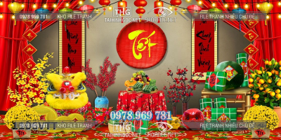 File psd phông nền tết trang trí décor quán cà phê 1106VTT