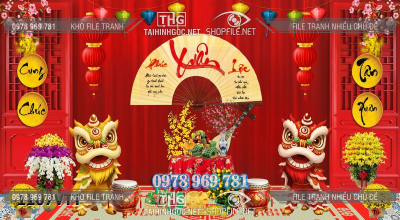 File tranh background phông nền chụp ảnh tết đón xuân 1107VTT