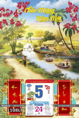 File lịch tết đồng quê làng quê yên bình 1108LT