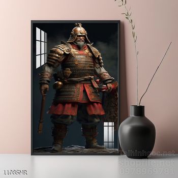 Tranh nghệ thuật deor trang trí tường nhà chiến binh Samurai huyền thoại