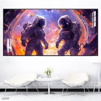 Tranh nghệ thuật phi hành gia treo trang trí tường