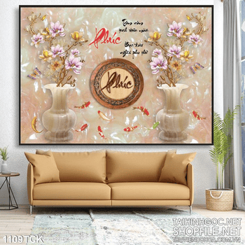 Tranh giả ngọc chữ phúc và cá chép